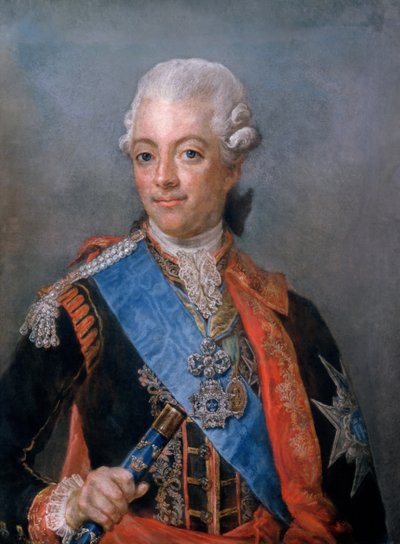 Ruotsin kuningas Kustaa III (1746-92) (pastelli) tekijältä Gustaf Lundberg